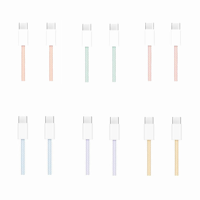Genuine Apple iPhone Woven USB-C to USB-C 60W (A2795) - All Colours - 1 Metre - USB-C to USB-C