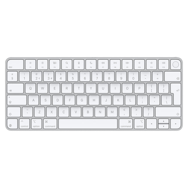 Genuine Original Apple Magic Keyboard with Touch ID for Mac models with Apple silicon (USB–C) (A3118/MXCK3BA) - White/Silver - USB-C - QWERTY Layout
