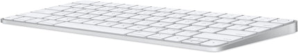 Genuine Original Apple Wireless Magic Keyboard With Touch ID (A2449/MK2A3BA) - White/Silver - QWERTY Layout