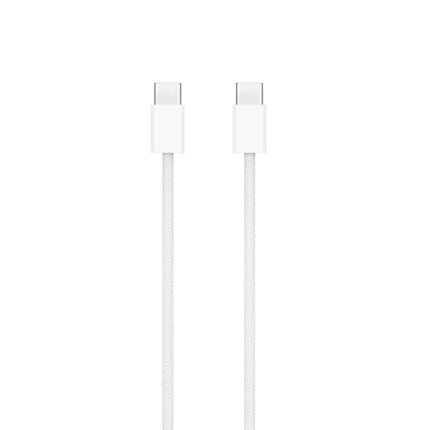 Genuine Original Apple iPhone USB-C to USB-C 60W (A2795/MQKJ3FE/A) - Silver/Woven - 1 Metre - USB-C to USB-C