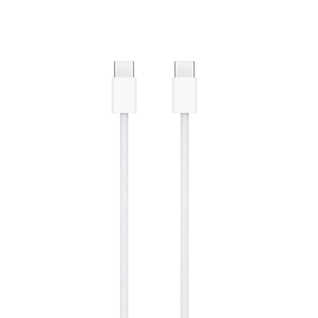 Genuine Original Apple iPhone USB-C to USB-C 60W (A2795/MQKJ3FE/A) - Silver/Woven - 1 Metre - USB-C to USB-C