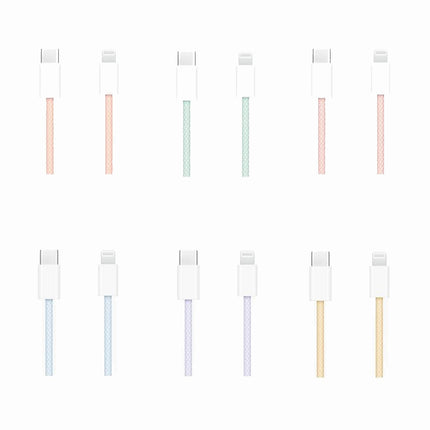 Genuine Apple iPhone Woven USB-C to Lightning Cable (A1703/MQGJ2ZM/A) - All Colours - 1 Metre - USB C to Lightning