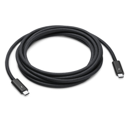 Genuine Original Apple Thunderbolt 4 Pro USB-C to USB-C 240W (A2162/MWP02ZM/A) - Black/Woven - 3 Metre - USB-C to USB-C