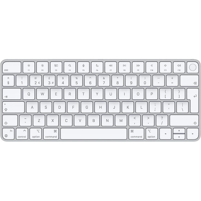 Genuine Original Apple Wireless Magic Keyboard With Touch ID (A2449/MK2A3BA) - White/Silver - Lightning - QWERTY Layout